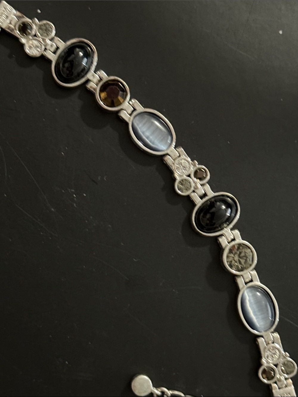 Vintage Dyrberg/Kern Silver Stone and Crystal Bracelet - Picture 5 of 7